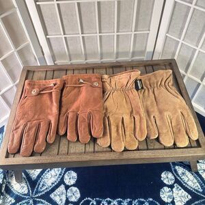 Leather Gloves 2 Pair 100% Leather